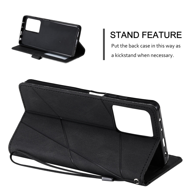 For Redmi Note 12 5G Skin Feel Splicing Horizontal Flip Leather Phone Case(Black) - free shipping - PMC TechLife - Order now!