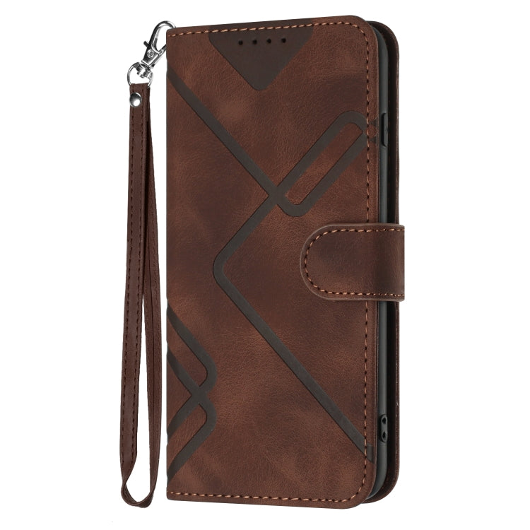 For Honor 8S Line Pattern Skin Feel Leather Phone Case(Coffee) - Honor Cases by PMC Jewellery | Online Shopping South Africa | PMC Jewellery