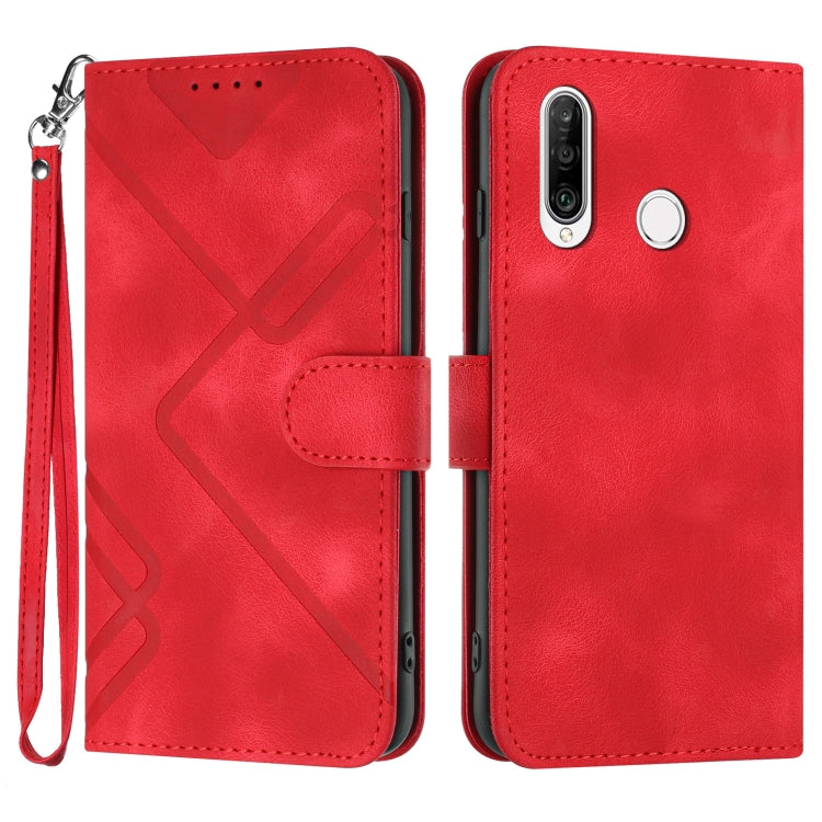 For Honor 20S Russia /20 lite Russia  Line Pattern Skin Feel Leather Phone Case(Red) - free shipping - PMC TechLife - Order now!