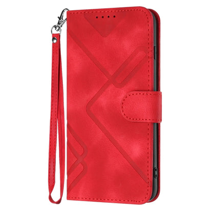 For Honor 20S Russia /20 lite Russia  Line Pattern Skin Feel Leather Phone Case(Red) - Honor Cases by PMC Jewellery | Online Shopping South Africa | PMC Jewellery