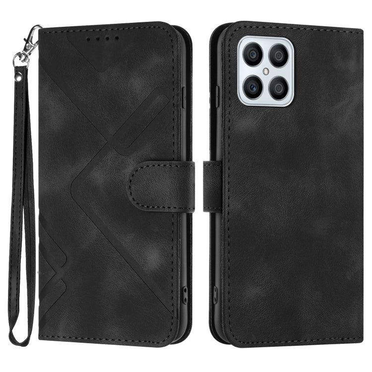 For Honor X8 4G/X30i/Play6T Pro Line Pattern Skin Feel Leather Phone Case(Black) - free shipping - PMC TechLife - Order now!