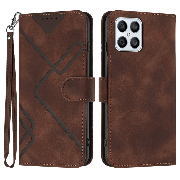 For Honor X8 4G/X30i/Play6T Pro Line Pattern Skin Feel Leather Phone Case(Coffee) - free shipping - PMC TechLife - Order now!