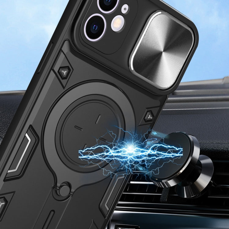 For iPhone 12 CD Texture Sliding Camshield Magnetic Holder Phone Case(Blue) - free shipping - PMC TechLife - Order now!