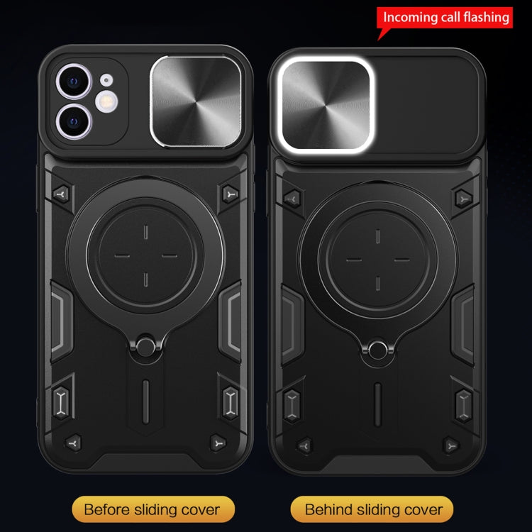 For iPhone 12 CD Texture Sliding Camshield Magnetic Holder Phone Case(Silver) - free shipping - PMC TechLife - Order now!