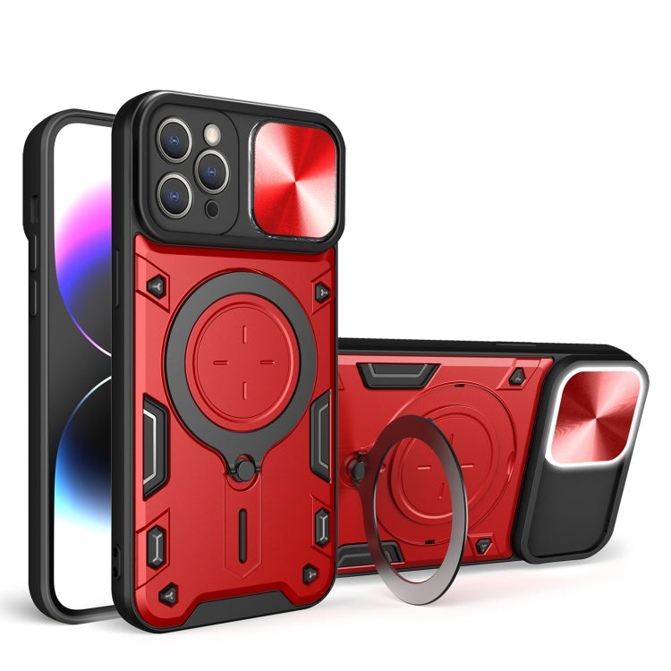 For iPhone 11 Pro Max CD Texture Sliding Camshield Magnetic Holder Phone Case(Red) - free shipping - PMC TechLife - Order now!
