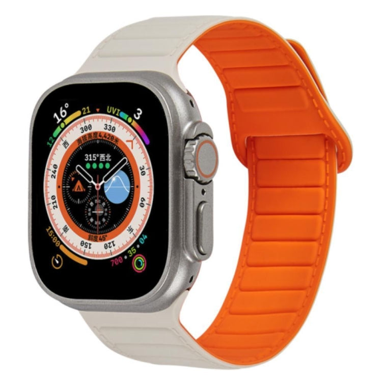 For Apple Watch 5 40mm Loop Magnetic Silicone Watch Band(Starlight Orange) - Watch Bands by PMC TechLife | Online Shopping South Africa | PMC TechLife