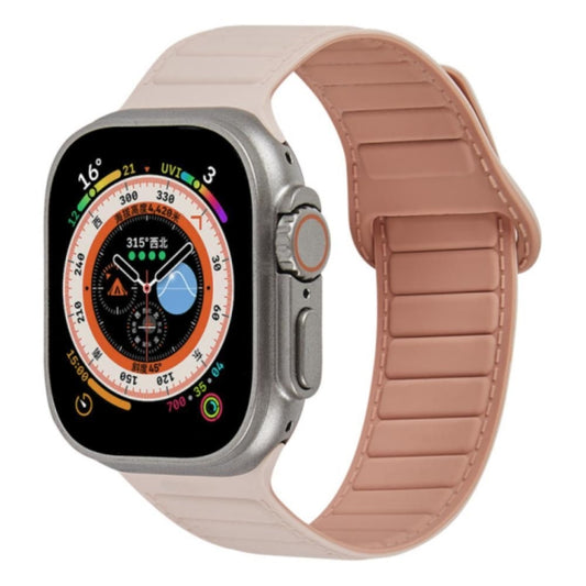 For Apple Watch 38mm Loop Magnetic Silicone Watch Band(Pink) - Watch Bands by PMC Jewellery | Online Shopping South Africa | PMC Jewellery