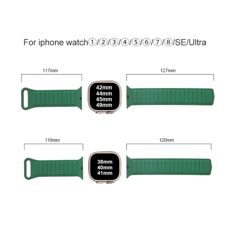 For Apple Watch 6 44mm Loop Magnetic Silicone Watch Band(White Black) - Watch Bands by PMC Jewellery | Online Shopping South Africa | PMC Jewellery