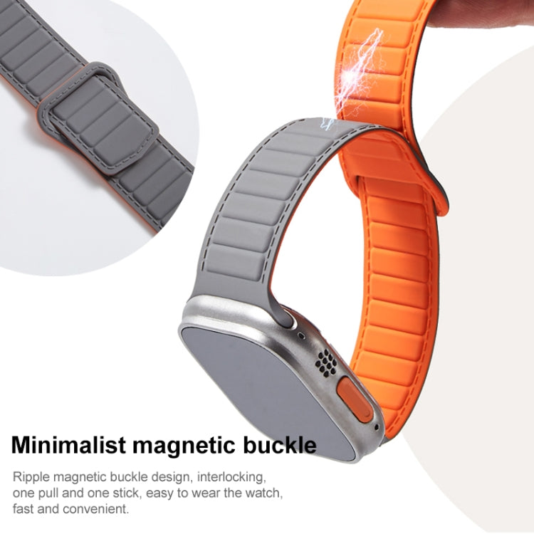 For Apple Watch SE 2022 44mm Loop Magnetic Silicone Watch Band(Coffee Black) - Watch Bands by PMC Jewellery | Online Shopping South Africa | PMC Jewellery