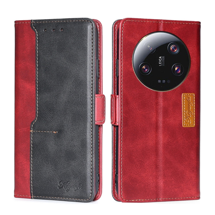 For Xiaomi 13 Ultra 5G Contrast Color Side Buckle Leather Phone Case(Red + Black) - free shipping - PMC TechLife - Order now!