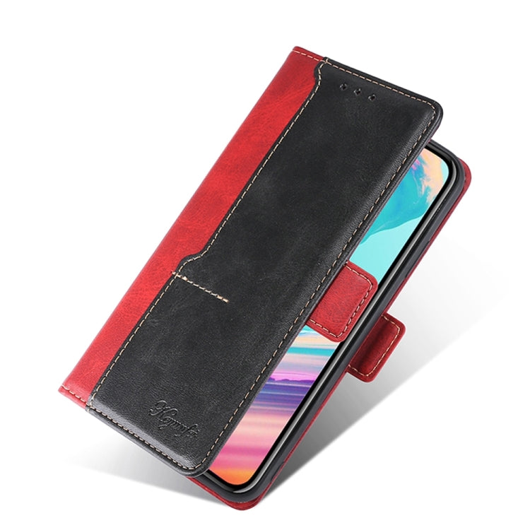 For Xiaomi Redmi Note 12S 4G Contrast Color Side Buckle Leather Phone Case(Red + Black) - free shipping - PMC TechLife - Order now!