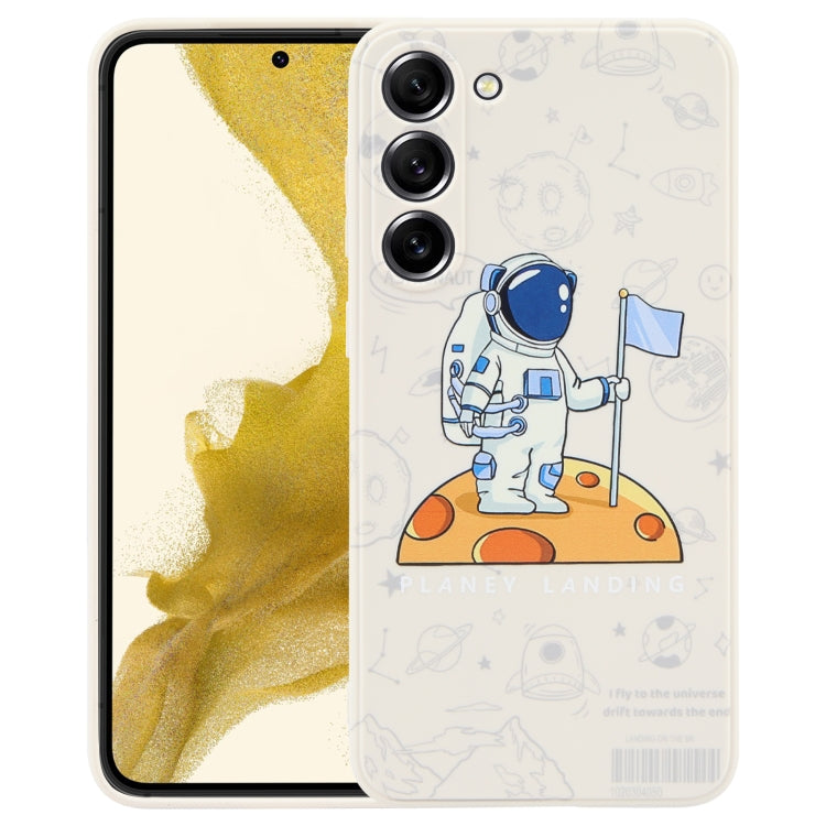 For Samsung Galaxy A73 5G Astronaut Pattern Silicone Straight Edge Phone Case(Planet Landing-White) - free shipping - PMC TechLife - Order now!