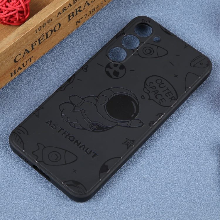 For Samsung Galaxy A53 5G Astronaut Pattern Silicone Straight Edge Phone Case(Flying Astronaut-Black) - free shipping - PMC TechLife - Order now!