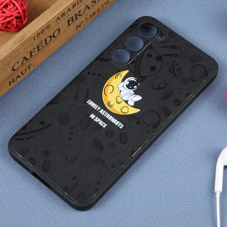 For Samsung Galaxy A20 / A30 Astronaut Pattern Silicone Straight Edge Phone Case(Lovely Astronaut-Black) - free shipping - PMC TechLife - Order now!