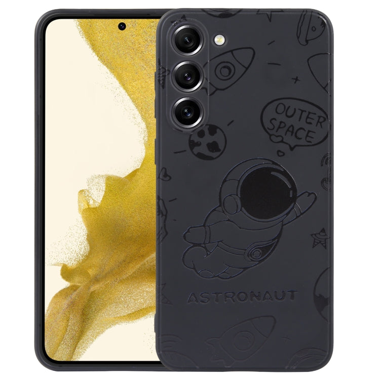 For Samsung Galaxy A20 / A30 Astronaut Pattern Silicone Straight Edge Phone Case(Flying Astronaut-Black) - free shipping - PMC TechLife - Order now!