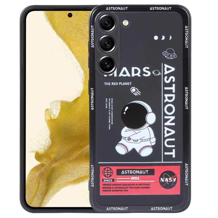 For Samsung Galaxy A12 Astronaut Pattern Silicone Straight Edge Phone Case(Mars Astronaut-Black) - free shipping - PMC TechLife - Order now!