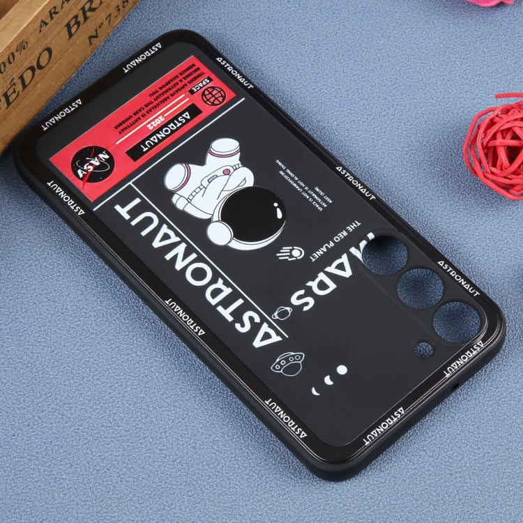 For Samsung Galaxy A12 Astronaut Pattern Silicone Straight Edge Phone Case(Mars Astronaut-Black) - free shipping - PMC TechLife - Order now!