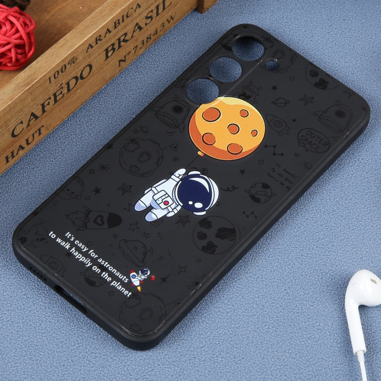 For Samsung Galaxy A03s EU Astronaut Pattern Silicone Straight Edge Phone Case(Planet Landing-Black) - free shipping - PMC TechLife - Order now!