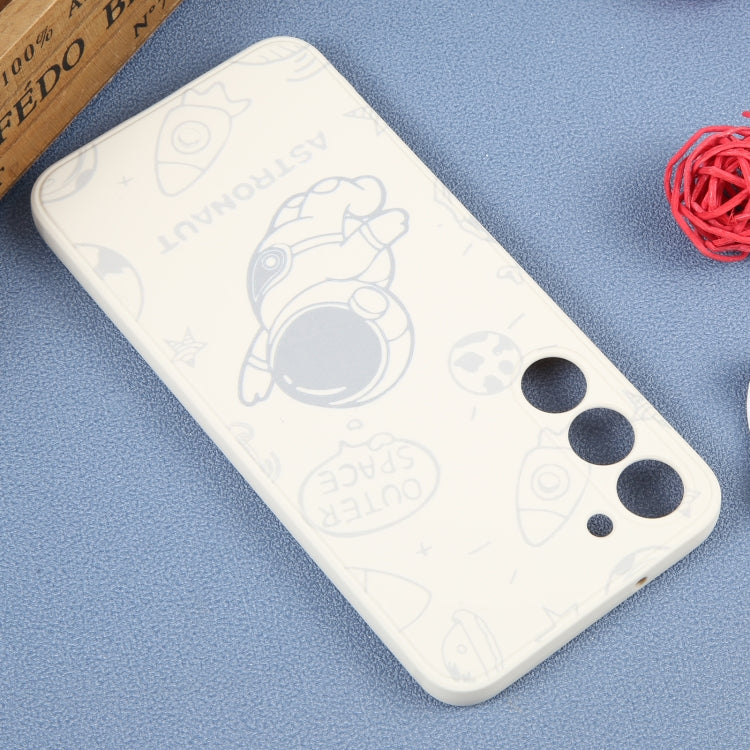 For Samsung Galaxy A03s EU Astronaut Pattern Silicone Straight Edge Phone Case(Flying Astronaut-White) - free shipping - PMC TechLife - Order now!