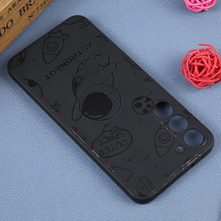 For Samsung Galaxy A03 164mm Astronaut Pattern Silicone Straight Edge Phone Case(Flying Astronaut-Black) - free shipping - PMC TechLife - Order now!