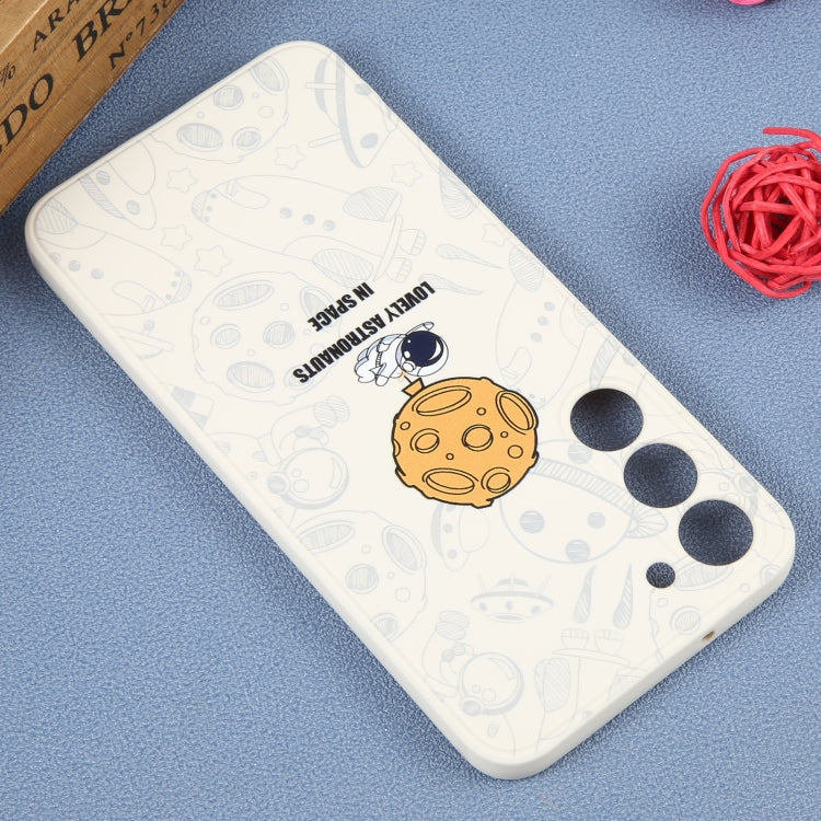 For Samsung Galaxy A02 Astronaut Pattern Silicone Straight Edge Phone Case(Lovely Astronaut-White) - free shipping - PMC TechLife - Order now!