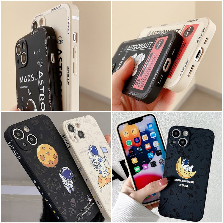 For Samsung Galaxy A03 164mm Astronaut Pattern Silicone Straight Edge Phone Case(Flying Astronaut-Black) - free shipping - PMC TechLife - Order now!