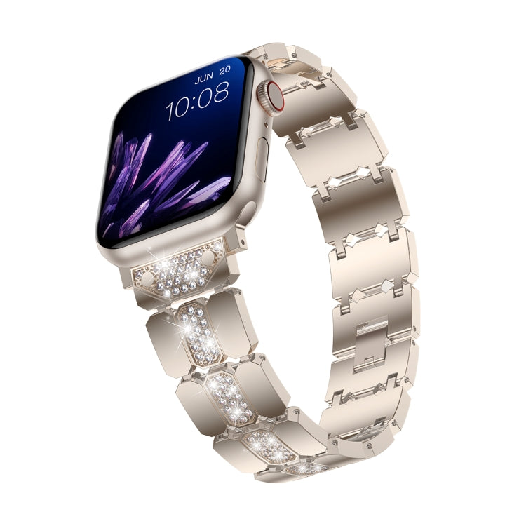 Diamond Metal Watch Band For Apple Watch Ultra 49mm(Starlight) - Watch Bands by PMC Jewellery | Online Shopping South Africa | PMC Jewellery