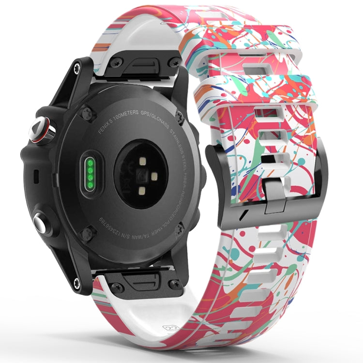 For Garmin Forerunner 965 / 955 / 945 / 935 Printing Quick Release Silicone Watch Band(Graffiti) - Watch Bands by PMC TechLife | Online Shopping South Africa | PMC TechLife
