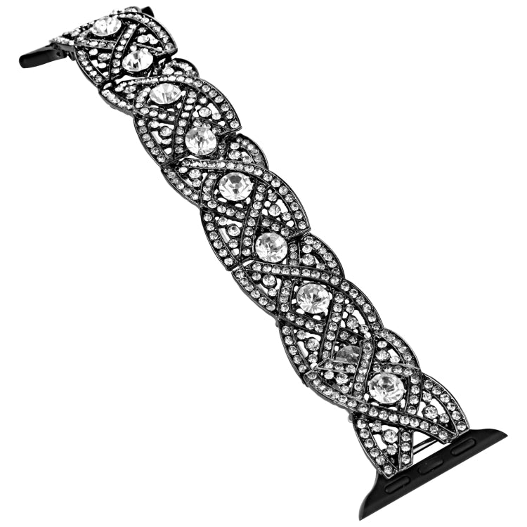 Diamonds Twist Metal Watch Band For Apple Watch 7 41mm(Black) - Watch Bands by PMC TechLife | Online Shopping South Africa | PMC TechLife