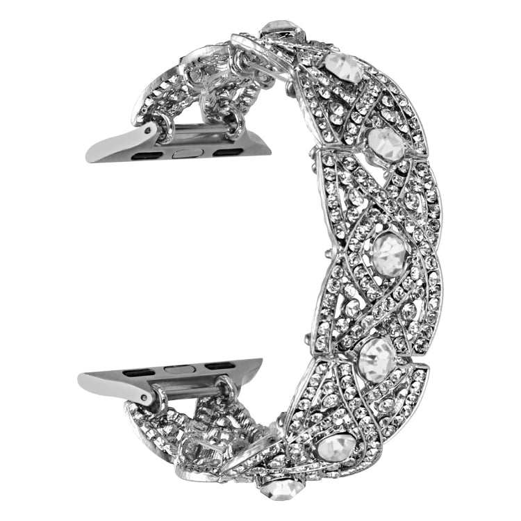 Diamonds Twist Metal Watch Band For Apple Watch 7 41mm(Silver) - Watch Bands by PMC TechLife | Online Shopping South Africa | PMC TechLife
