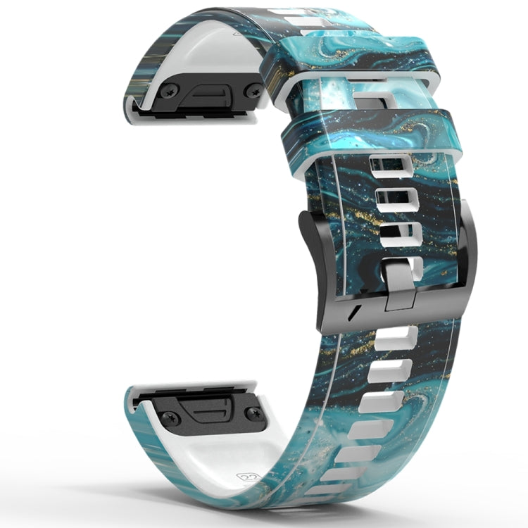 For Garmin  Tactix 7 Pro / Fenix 7X / 6X Pro Printing Quick Release Silicone Watch Band(Marble) - Watch Bands by PMC TechLife | Online Shopping South Africa | PMC TechLife