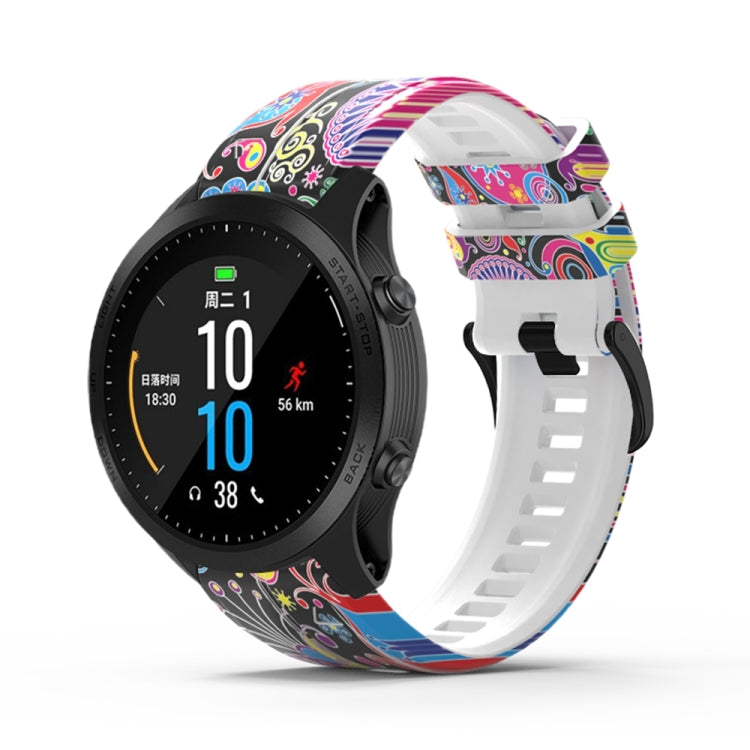 For Garmin  Tactix 7 Pro / Fenix 7X / 6X Pro Printing Quick Release Silicone Watch Band(Peacock) - Watch Bands by PMC TechLife | Online Shopping South Africa | PMC TechLife