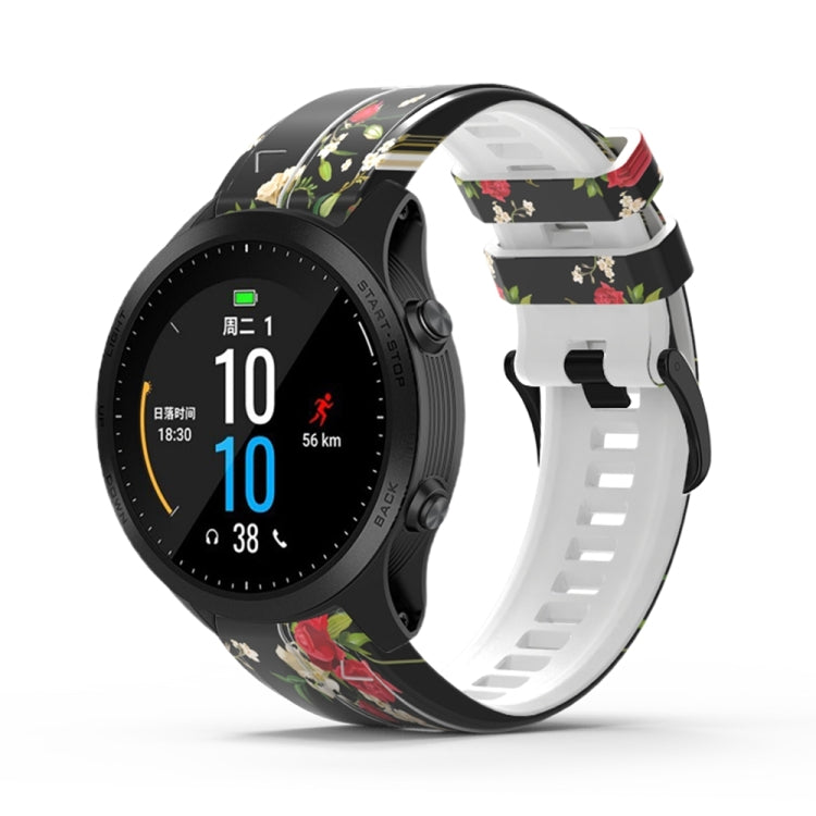 For Garmin  Tactix 7 Pro / Fenix 7X / 6X Pro Printing Quick Release Silicone Watch Band(Rose) - Watch Bands by PMC TechLife | Online Shopping South Africa | PMC TechLife