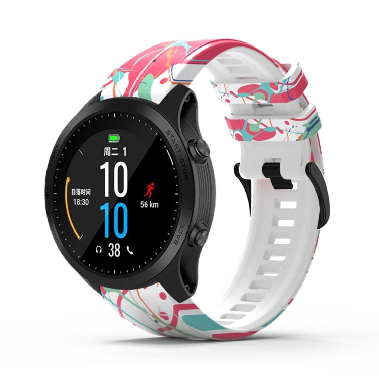 For Garmin  Tactix 7 Pro / Fenix 7X / 6X Pro Printing Quick Release Silicone Watch Band(Graffiti) - Watch Bands by PMC TechLife | Online Shopping South Africa | PMC TechLife