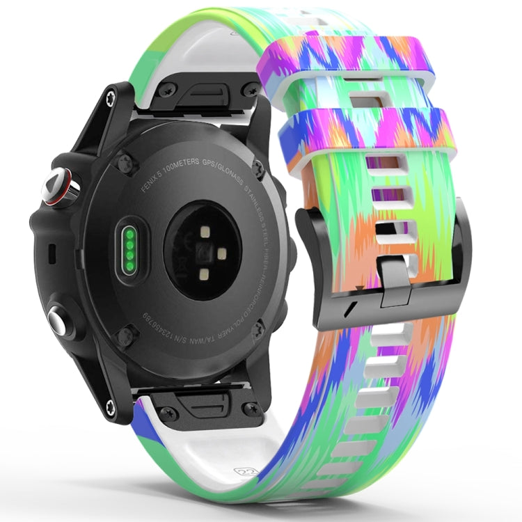 For Garmin  Tactix 7 Pro / Fenix 7X / 6X Pro Printing Quick Release Silicone Watch Band(Colorful) - Watch Bands by PMC TechLife | Online Shopping South Africa | PMC TechLife