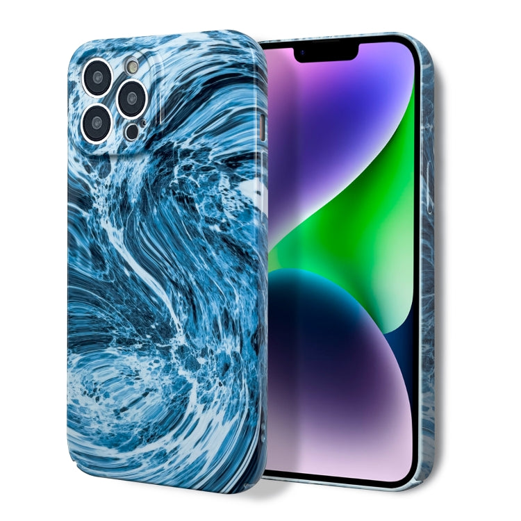 For iPhone 13 Pro Max Marble Pattern Phone Case(Navy Blue White) - iPhone 13 Pro Max Cases by PMC TechLife | Online Shopping South Africa | PMC TechLife