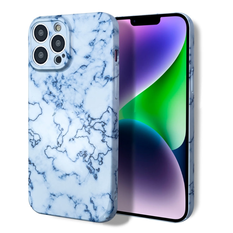 For iPhone 12 Pro Marble Pattern Phone Case(Blue White) - iPhone 12 / 12 Pro Cases by PMC TechLife | Online Shopping South Africa | PMC TechLife