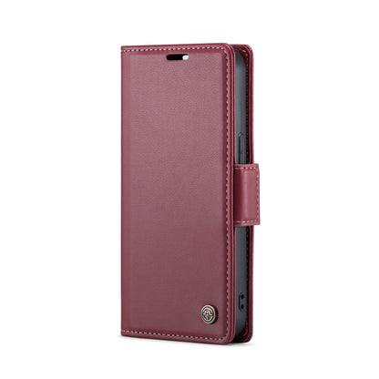 For iPhone 14 Plus CaseMe 023 Butterfly Buckle Litchi Texture RFID Anti-theft Leather Phone Case(Wine Red) - iPhone 14 Plus Cases by CaseMe | Online Shopping South Africa | PMC Jewellery