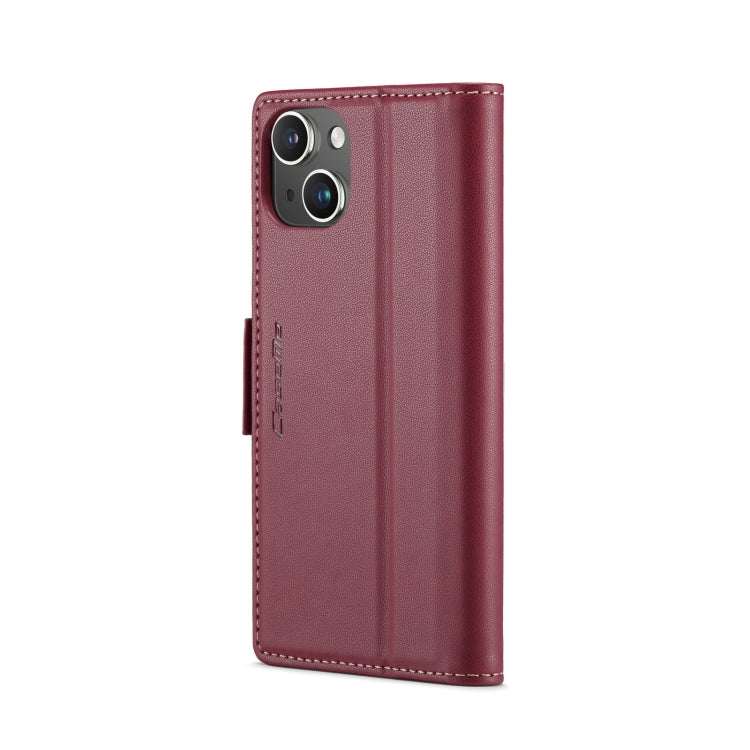 For iPhone 13 mini CaseMe 023 Butterfly Buckle Litchi Texture RFID Anti-theft Leather Phone Case(Wine Red) - iPhone 13 mini Cases by CaseMe | Online Shopping South Africa | PMC Jewellery