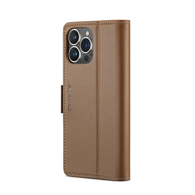For iPhone 13 Pro CaseMe 023 Butterfly Buckle Litchi Texture RFID Anti-theft Leather Phone Case(Brown) - iPhone 13 Pro Cases by CaseMe | Online Shopping South Africa | PMC Jewellery