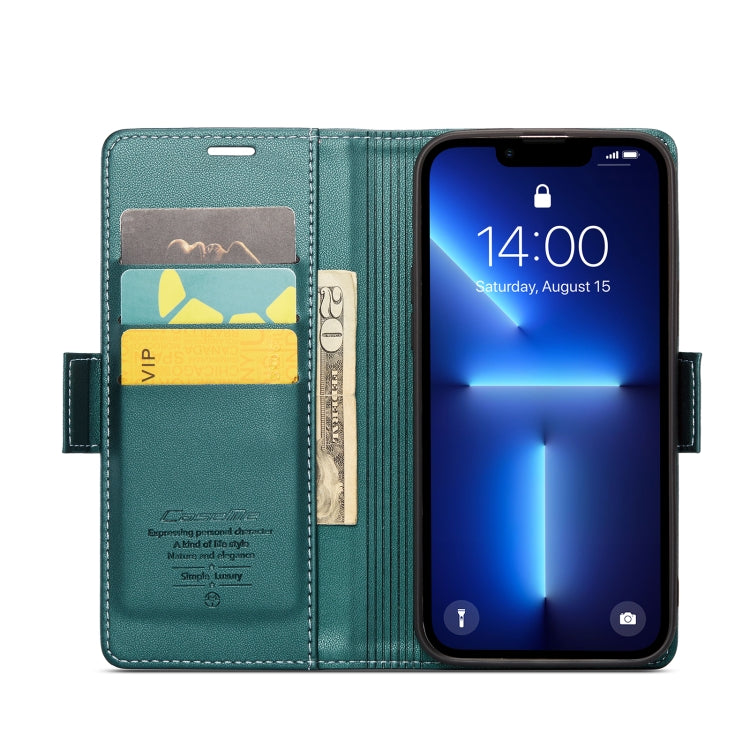 For iPhone 13 Pro CaseMe 023 Butterfly Buckle Litchi Texture RFID Anti-theft Leather Phone Case(Pearly Blue) - iPhone 13 Pro Cases by CaseMe | Online Shopping South Africa | PMC Jewellery