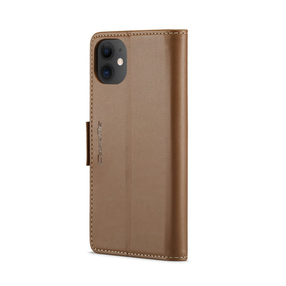 For iPhone 11 CaseMe 023 Butterfly Buckle Litchi Texture RFID Anti-theft Leather Phone Case(Brown) - iPhone 11 Cases by CaseMe | Online Shopping South Africa | PMC Jewellery