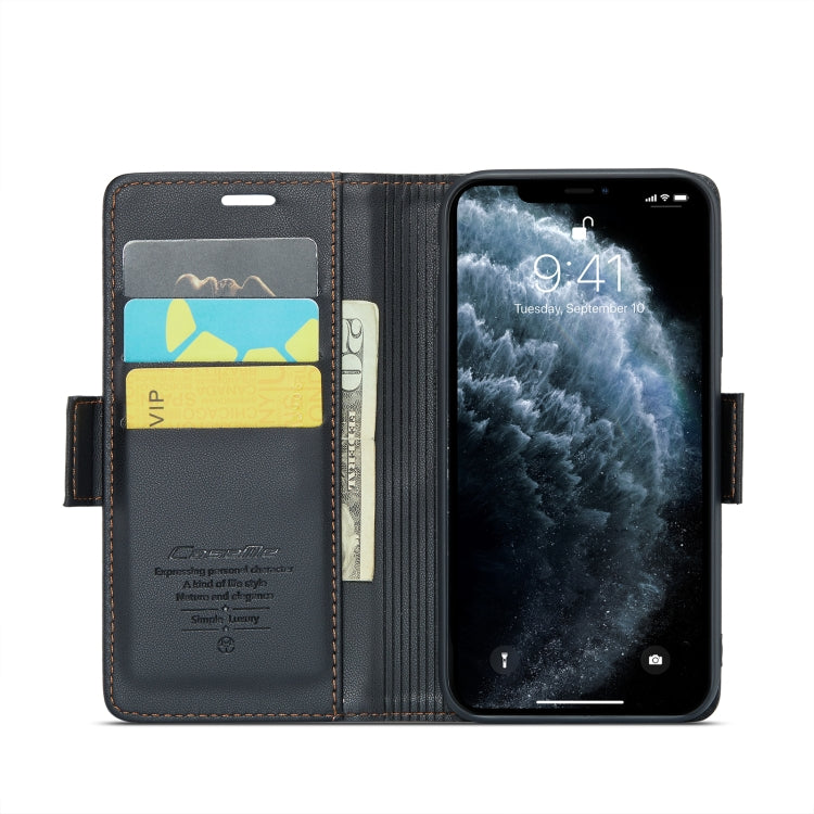 For iPhone 11 Pro CaseMe 023 Butterfly Buckle Litchi Texture RFID Anti-theft Leather Phone Case(Black) - iPhone 11 Pro Cases by CaseMe | Online Shopping South Africa | PMC Jewellery