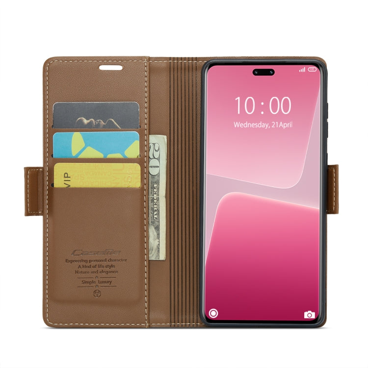 For Xiaomi 13 Lite CaseMe 023 Butterfly Buckle Litchi Texture RFID Anti-theft Leather Phone Case(Brown) - 13 Lite Cases by CaseMe | Online Shopping South Africa | PMC Jewellery