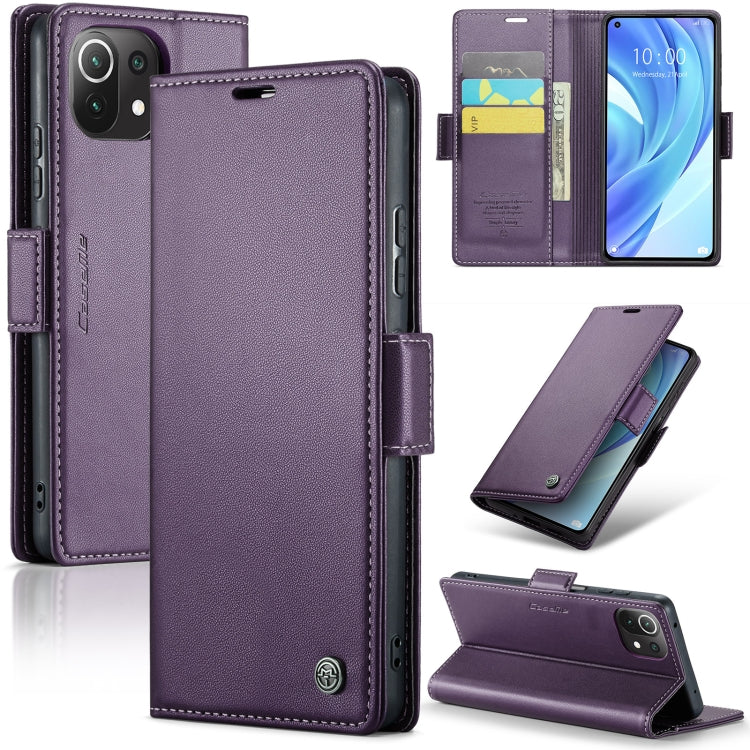 For Xiaomi Mi 11 Lite CaseMe 023 Butterfly Buckle Litchi Texture RFID Anti-theft Leather Phone Case(Pearly Purple) - Xiaomi Cases by CaseMe | Online Shopping South Africa | PMC Jewellery