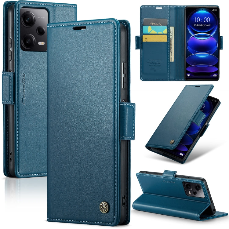 CaseMe 023 Butterfly Buckle Litchi Texture RFID Anti-theft Leather Phone Case For Xiaomi Poco X5 Pro 5G/Redmi Note 12 Pro 5G Global(Blue) - Xiaomi Cases by CaseMe | Online Shopping South Africa | PMC Jewellery