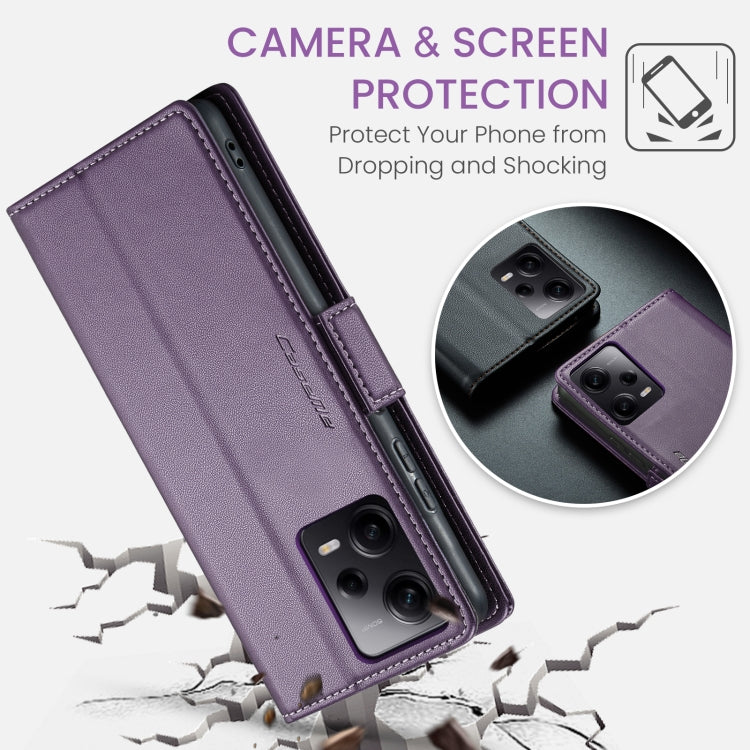 CaseMe 023 Butterfly Buckle Litchi Texture RFID Anti-theft Leather Phone Case For Xiaomi Poco X5 Pro 5G/Redmi Note 12 Pro 5G Global(Pearly Purple) - Xiaomi Cases by CaseMe | Online Shopping South Africa | PMC Jewellery