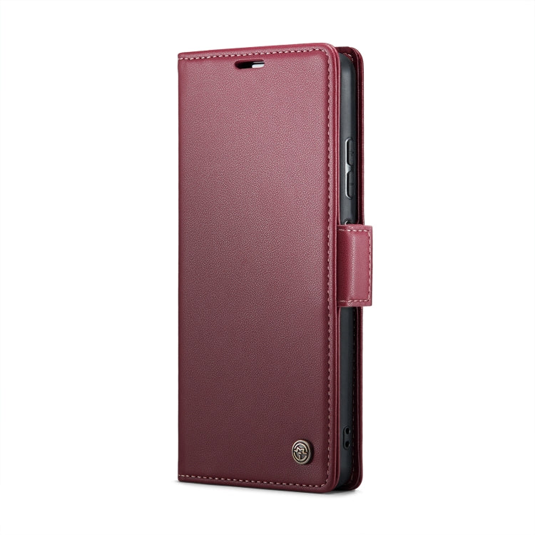 For Xiaomi Redmi Note 12 Pro+ 5G Global CaseMe 023 Butterfly Buckle Litchi Texture RFID Anti-theft Leather Phone Case(Wine Red) - Xiaomi Cases by CaseMe | Online Shopping South Africa | PMC Jewellery | Buy Now Pay Later Mobicred