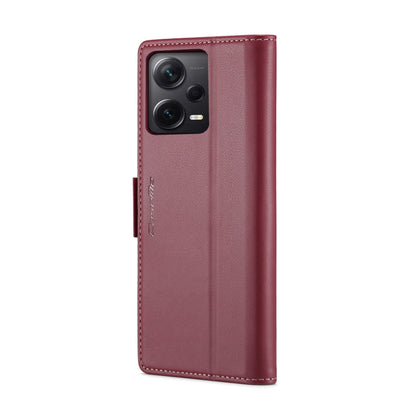 For Xiaomi Redmi Note 12 Pro+ 5G Global CaseMe 023 Butterfly Buckle Litchi Texture RFID Anti-theft Leather Phone Case(Wine Red) - Xiaomi Cases by CaseMe | Online Shopping South Africa | PMC Jewellery | Buy Now Pay Later Mobicred