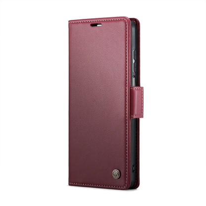 For Xiaomi Redmi Note 9S/Note 9 Pro/Note 9 Pro Max CaseMe 023 Butterfly Buckle Litchi Texture RFID Anti-theft Leather Phone Case(Wine Red) - Xiaomi Cases by CaseMe | Online Shopping South Africa | PMC Jewellery